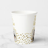 70 en Fabulous Gold Glitter Photo 70th Birthday Papieren Bekers (Rechts)