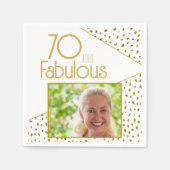 70 en Fabulous Gold Glitter Photo 70th Birthday Servet (Voorkant)