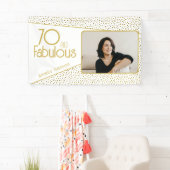70 en Fabulous Gold Glitter Photo 70th Birthday Spandoek (Insitu)
