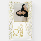70 en Fabulous Gold Glitter Photo 70th Birthday Spandoek (Verticaal)