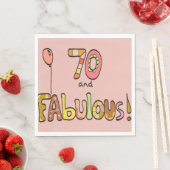 70 en Fabulous, Happy 70th Birthday, Ballon Servet (Insitu)