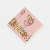 70 en Fabulous, Happy 70th Birthday, Ballon Servet (Hoek)