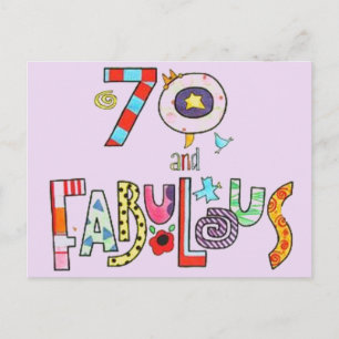 70 en Fabulous Happy 70th Birthday Briefkaart