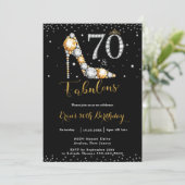 70 en Fabulous High Heel Diamonds 70e verjaardag Kaart (Staand voorkant)