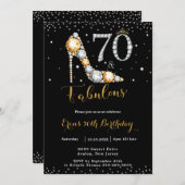 70 en Fabulous High Heel Diamonds 70e verjaardag Kaart (Voorkant / Achterkant)