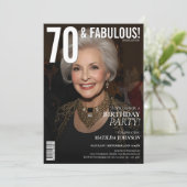 70 en Fabulous Magazine Hoesje 70ste verjaardag Kaart (Staand voorkant)
