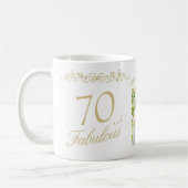 70 en Fabulous Ornament 70th Birthday Foto Koffiemok (Links)