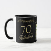 70 en Fabulous Ornament 70th Birthday Foto Mok (Links)