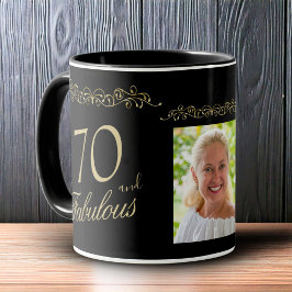 70 en Fabulous Ornament 70th Birthday Foto Mok
