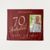 70 en Fabulous Ornament Verjaardag Foto Achtergron Wandkleed (Voorkant (horizontaal))