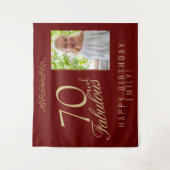 70 en Fabulous Ornament Verjaardag Foto Achtergron Wandkleed (Voorkant)