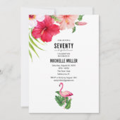 70 en Fabulous Pink Flamingo 70ste verjaardagsfees Kaart (Voorkant)