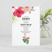 70 en Fabulous Pink Flamingo 70ste verjaardagsfees Kaart (Staand voorkant)