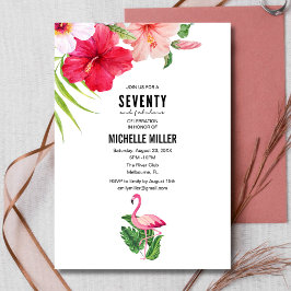 70 en Fabulous Pink Flamingo 70ste verjaardagsfees Kaart