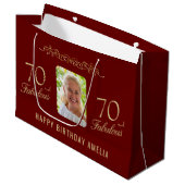 70 en Fabulous Red Ornament 70th Birthday Foto Groot Cadeauzakje (Voorkant Gekanteld)