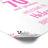 70 en fabulous roze elegante verjaardagsfeestje be poster (Hoek)
