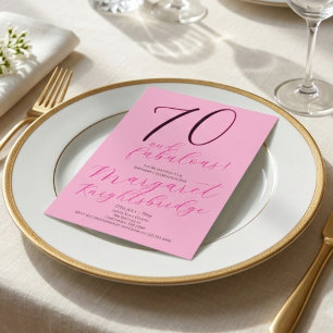 70 en Fabulous Roze Roze 70ste Verjaardagsfeestje Kaart