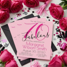 70 en Fabulous Roze Zwart 70ste Verjaardag
