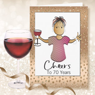 70 en Fabulous Sparkle Vrouwen Cartoon Verjaardag Kaart