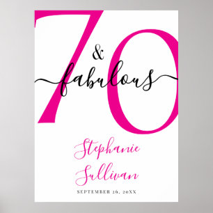 70 En Fabulous Verjaardagsfeestje Poster