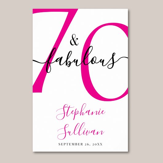 70 En Fabulous Verjaardagsfeestje  Poster
