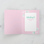 70 en Fabulous Vrouw Cartoon Roze Verjaardag Kaart (Binnen)