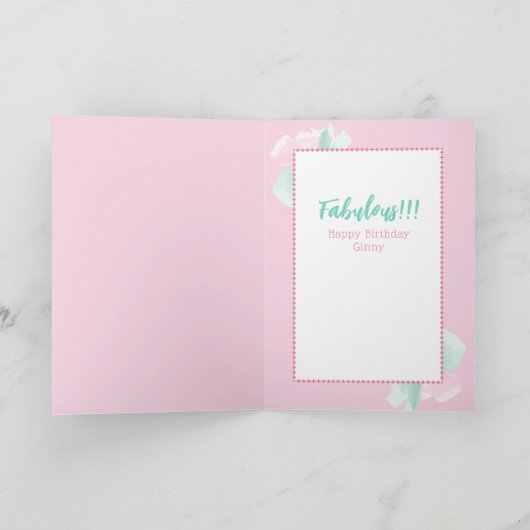 70 en Fabulous Vrouw Cartoon Roze Verjaardag Kaart (Binnen)