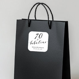 70 en Fabulous Zeventig Verjaardag Elegant Script Vierkante Sticker