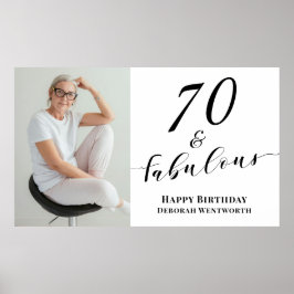 70 en Fabulous Zeventig Verjaardag Foto Script Poster