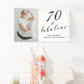 70 en Fabulous Zeventig Verjaardag Foto Script  Spandoek (Insitu)
