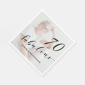 70 en Fabulous Zeventig Verjaardag Script Foto Servet (Hoek)