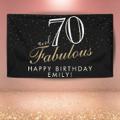 70 en Fabulous Zwart Elegant 70e Verjaardag Banner