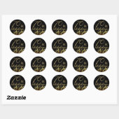 70 en Fabulous Zwart en Gouden Verjaardag Sticker (Vel)