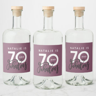 70 en fantastisch verjaardagsfeestlabel likeurfles etiket