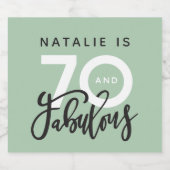 70 en fantastisch verjaardagsfeestlabel sparkling wijnetiket (Enkel label)