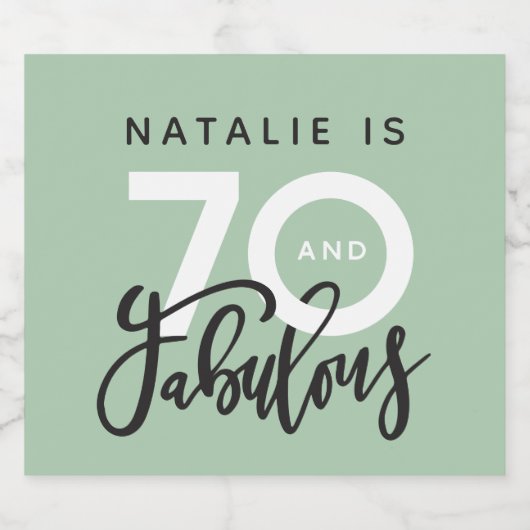 70 en fantastisch verjaardagsfeestlabel sparkling wijnetiket (Enkel label)