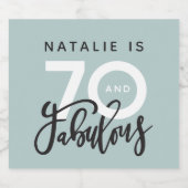 70 en fantastisch verjaardagsfeestlabel sparkling wijnetiket (Enkel label)