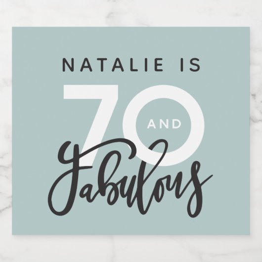 70 en fantastisch verjaardagsfeestlabel sparkling wijnetiket (Enkel label)