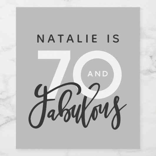 70 en fantastisch verjaardagsfeestlabel wijn etiket (Enkel label)