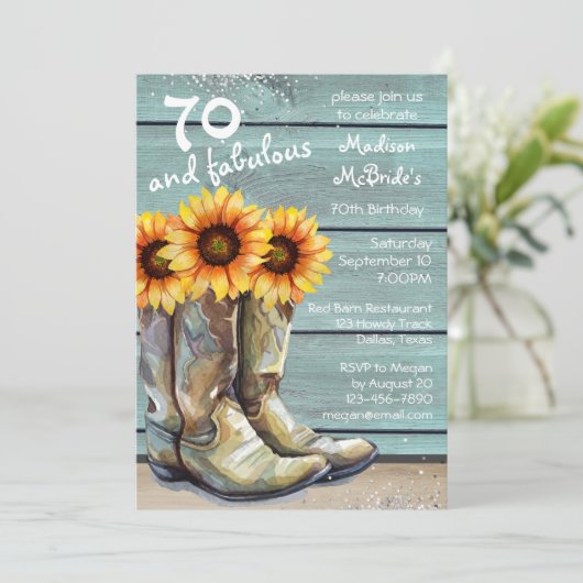 70 en fantastische rustieke land Westerne zonneblo Kaart (Staand voorkant)