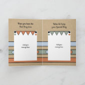 70 en geweldige groen blauw 70e rustieke Verjaarda Kaart (Binnen)