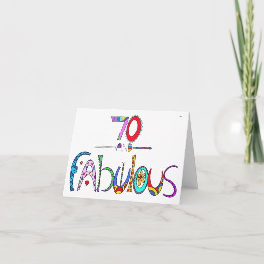 70 en het fantastische Wenskaart Bedankkaart (Voorkant)
