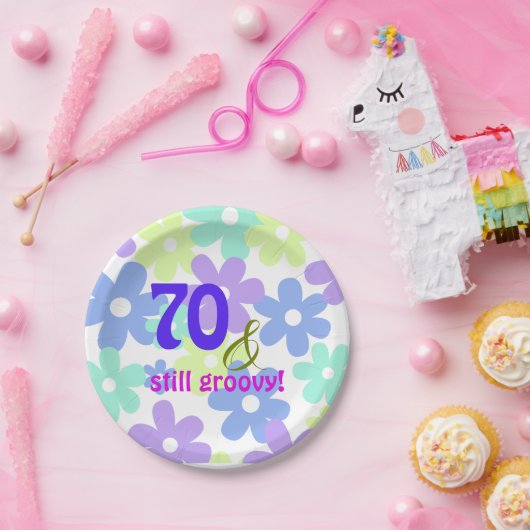 70 en nog steeds groovy! Birthday Party Paper Bord (Feest)