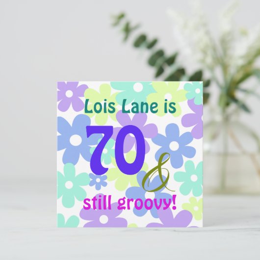 70 en nog steeds groovy! Verjaardag van de baby Bo Kaart (Staand voorkant)