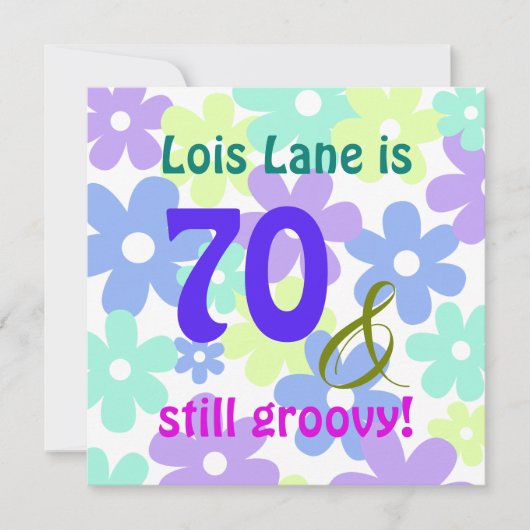 70 en nog steeds groovy! Verjaardag van de baby Bo Kaart (Voorkant)