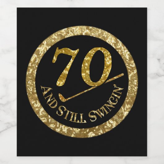 70 en nog steeds inslikken. wijn etiket (Enkel label)