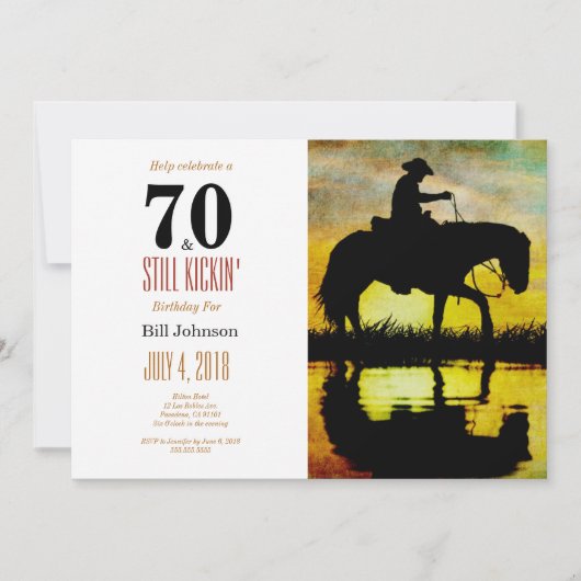 70 en nog steeds Kickin' verjaardagsfeestje Kaart (Voorkant)