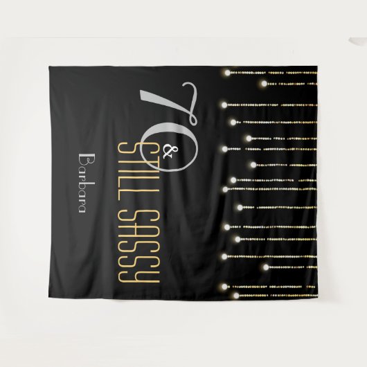 70 en Sassy Black Silver Photo Booth Achtergrond Wandkleed (Voorkant (horizontaal))