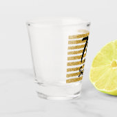 70 en Sassy Gold Faux Glitter Stripe Custom Shot Glas (Links)