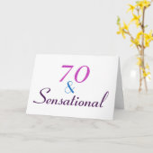 70 en Sensational Personaliseer 70th Birthday Kaar Kaart (Gele Bloem)